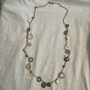 VINTAGE SILPADA SS, oxidized & freshwater pearl necklace. Approx 33 in